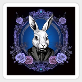 White Rabbit In A Suit Sticker